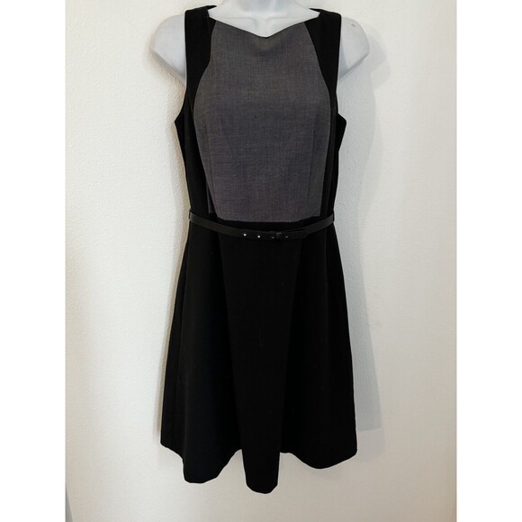 H&M Sheath Dress Lined Women's Size 8 Black Gray Career Interview EUC Classic - Picture 1 of 8